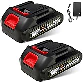 2 pcs Batteries Replacement for Makita, 2.0Ah 2000mAh battery for 18V 20V 21V power tools with a Battery Charger, Battery Compatible with Makita 18V tools,Leaf Blower,weed wacker,Chainsaw,Power washer