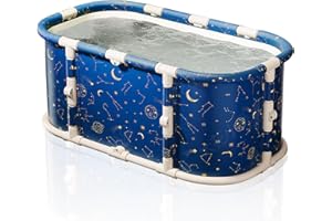 GENDLTHIJ Portable Foldable Ice Bath Tub, Large Portable Soaking Bath Tub for Home Outdoors Gyms (3-piece set)