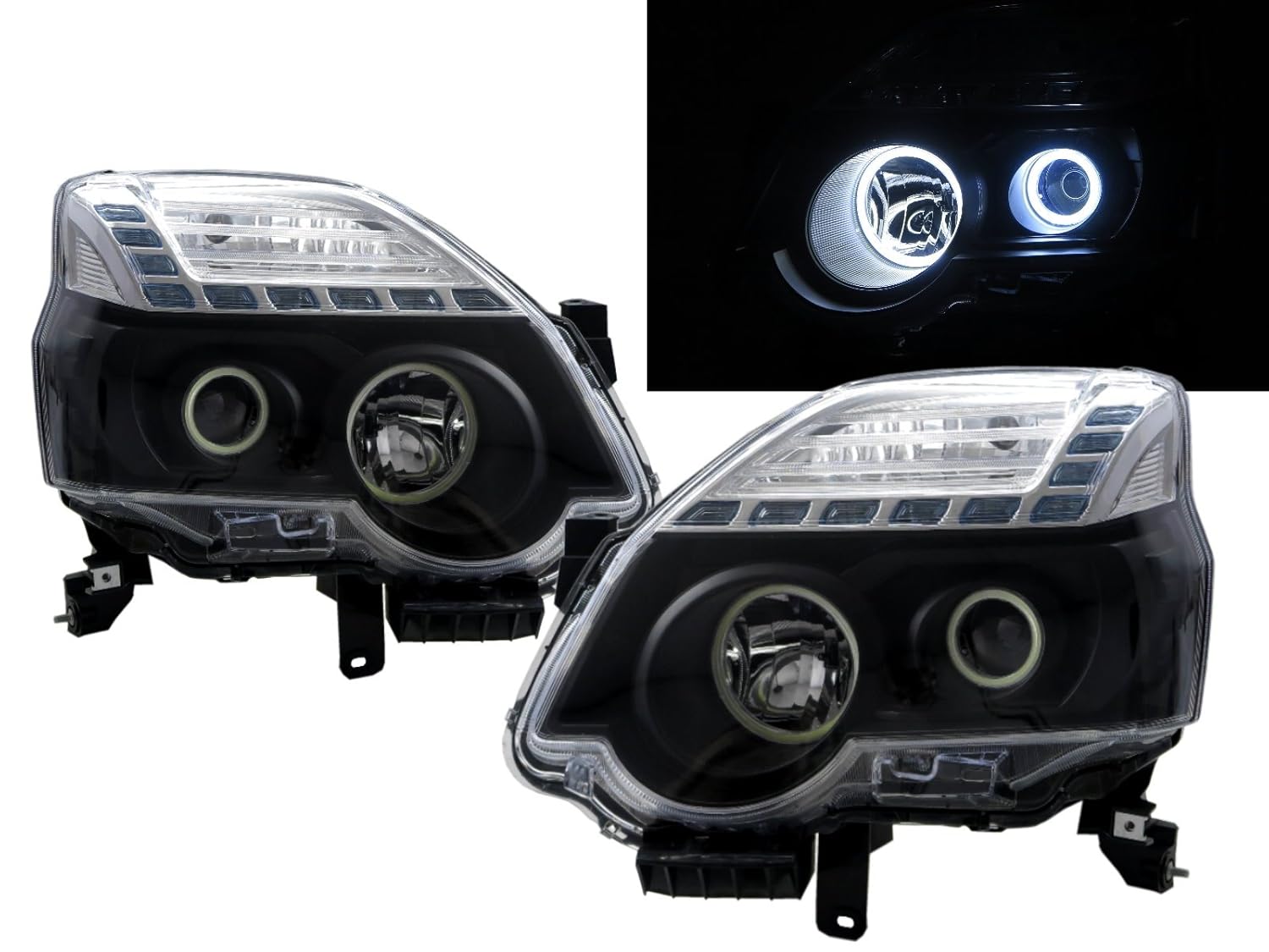 格安 Crazythegod X Trail エクストレイル T31型 二代目 11 13 後期モデル スポーツユーティリティビークル 5つのドア Cobイカリングプロジェクター ぜんしょうとう 黒 に Nissan にっさんじどうしゃ 左駕 B07cnytwhh お気にいる Alanbaanews Com