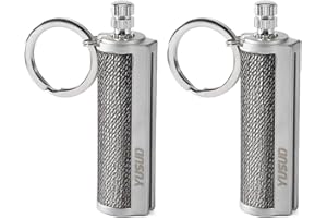 HUOWA YUSUD 2 Pack Permanent Match Infinity Lighter with Multitool Keychain, Reusable Waterproof Match Strike Anywhere, Forever Flint Fire Starter for Outdoor Survival Tool for Men (Fuel Not Included)