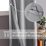 DWCN Silver Grey Blackout Curtains 66x90 Two Panels with Tiebacks view 2