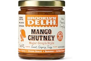 Brooklyn Delhi Mango Chutney - 9 Ounces - Made with Ripe Mangos, Golden Raisins, Fresh Ginger, Garam Masala, and Lemon Juice for a Nice Sour Note - Vegan - No Artificial Additives