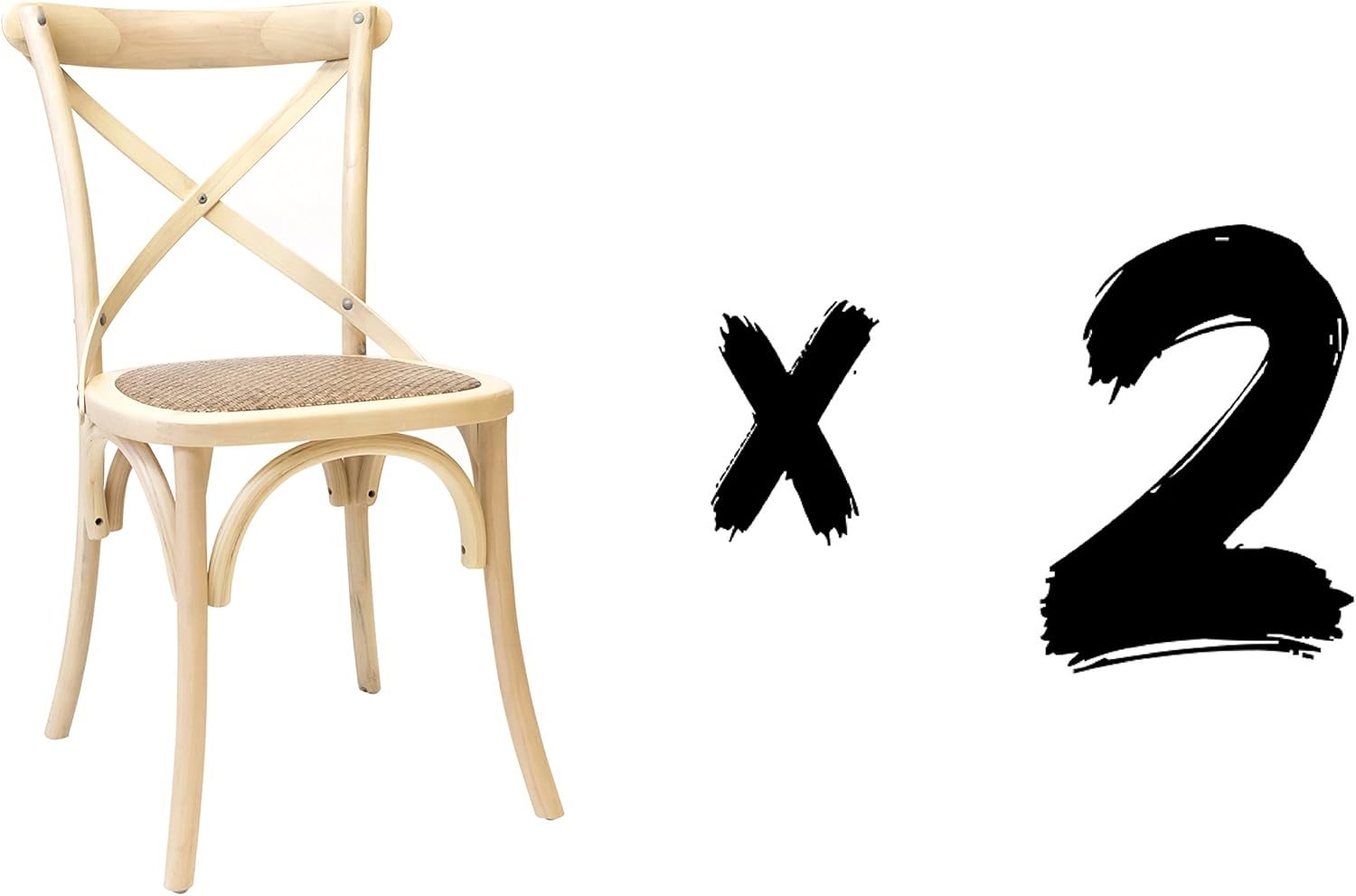 distrimobel saetabis Set 2 Stühle, 150 x 88 x 40 H cm, Natur, Holz