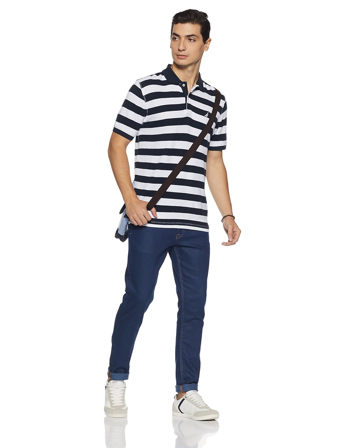 nautica men's striped slim fit t-shirt