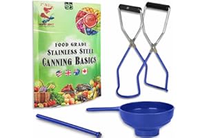 Supa Ant Canning Supplies Starter Kit (Food Grade) - Canning Kits Set for Beginners - 3 Pcs. Including Wide Mouth Jar Funnel, Magnetic Lid Lifter, Stainless Steel Jar Lifter (Assembled in USA) Blue