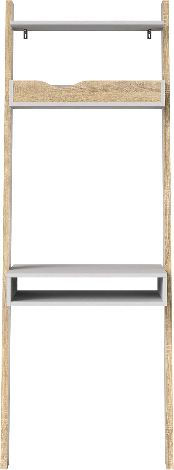 Furniture To Go Oslo Leaning Desk in White and Oak, White & Oak, Ladder Desk - Image 3