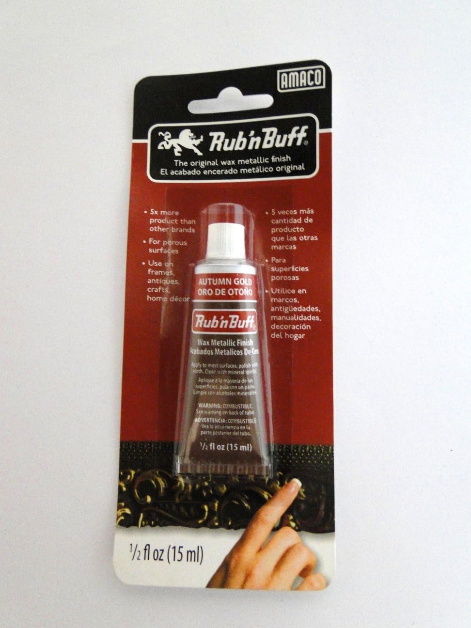 Autumn Gold Rub N Buff Original Metallic Gilding Wax Based Antiquing Decorating Crafts 15ml (Pack of 6)