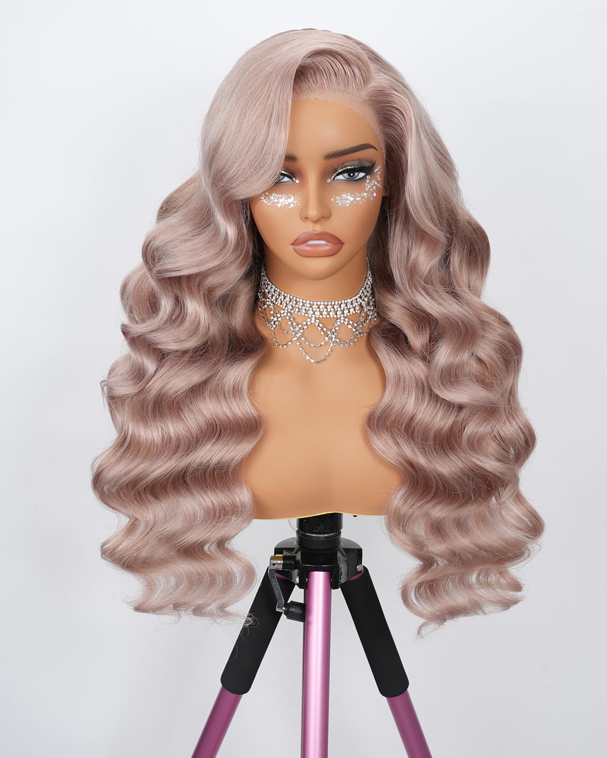 Photo 1 of Alepop 34 Inch Body Wave Ash Blonde Wig Human Hair 13x6 Lace Front Wig 250% Pre Plucked Glueless Ash Blonde HD Transparent Lace Frontal Wigs for Women, 100% Real Human Hair Wigs Triple Lifespan 3X