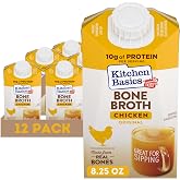 Kitchen Basics Chicken Bone Broth, 8.25 oz. Carton (Pack of 12) Great size for any meal, Soups and Side Dishes
