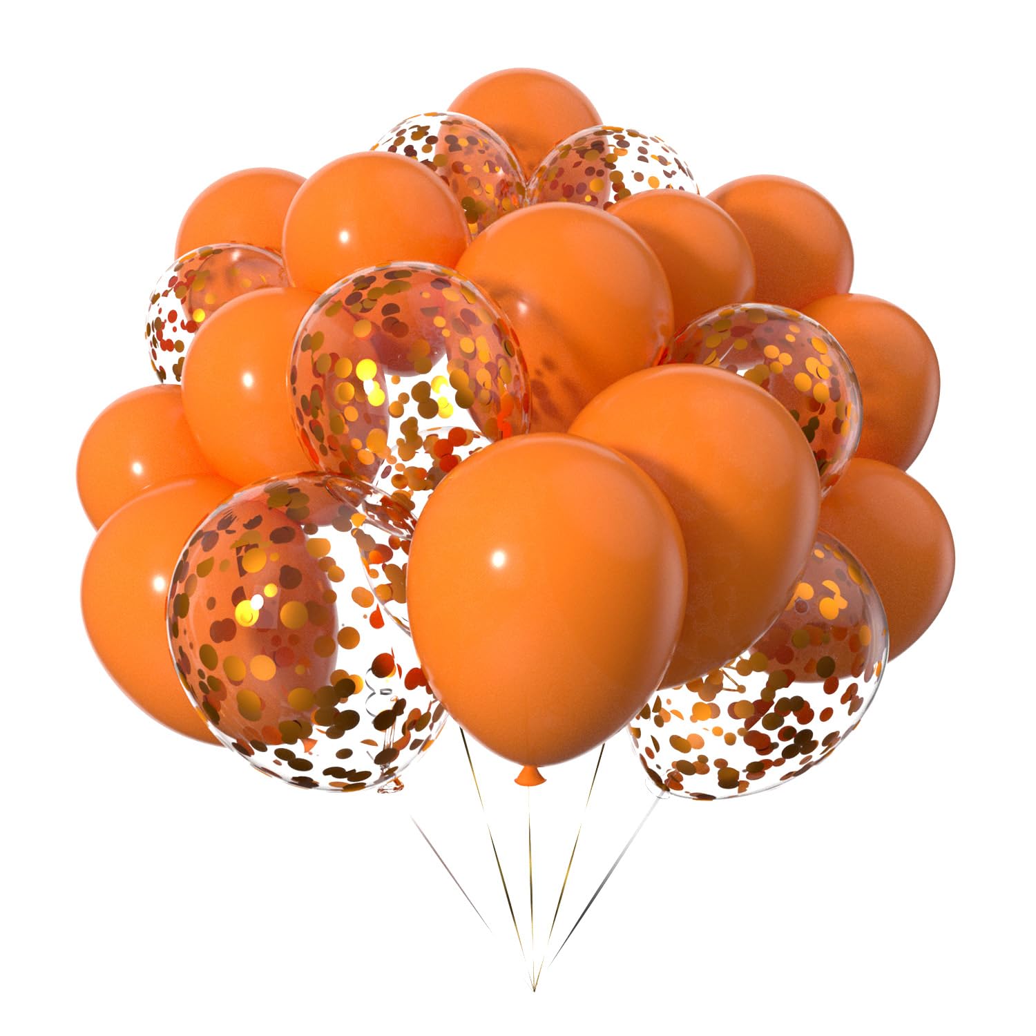 50pcs 12 inch Orange Confetti Balloons Helium Latex Balloons for Parties Decoration — image 1