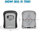 LauCentral Key Safe Wall Mounted 4-Digit Weatherproof Lock Box Outdoor view 3
