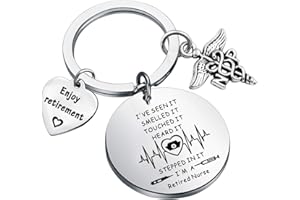 WSNANG Retirement Gift Nursing Keychain I 'M A Retired Nurse Keychain Enjoy Retirement Gift for Nurse RN NP LVN LPN BSN