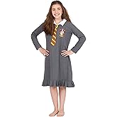 Harry Potter Pajama Girls Hermione Gryffindor With Tie Fleece Nightgown