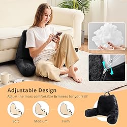 Sasttie Reading Pillow for Bed, Velvet Back Support