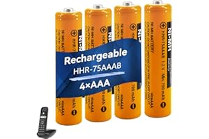 JAPUSOON 4 Pack HHR-75AAAB Ni-MH AAA Rechargeable Battery, 1.2V 700mah AAA Rechargeable Batteries for Cordless Phones, Remote Controls, Electronics