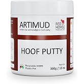Artimud - Horse Hoof Putty Thrush Treatment 10 oz (300g) | Eucalyptus Horse Hoof Clay | Equine Frog &amp; Sole Protection | Red Horse Products | Natural Hoof Mud | Non-caustic | All Equines