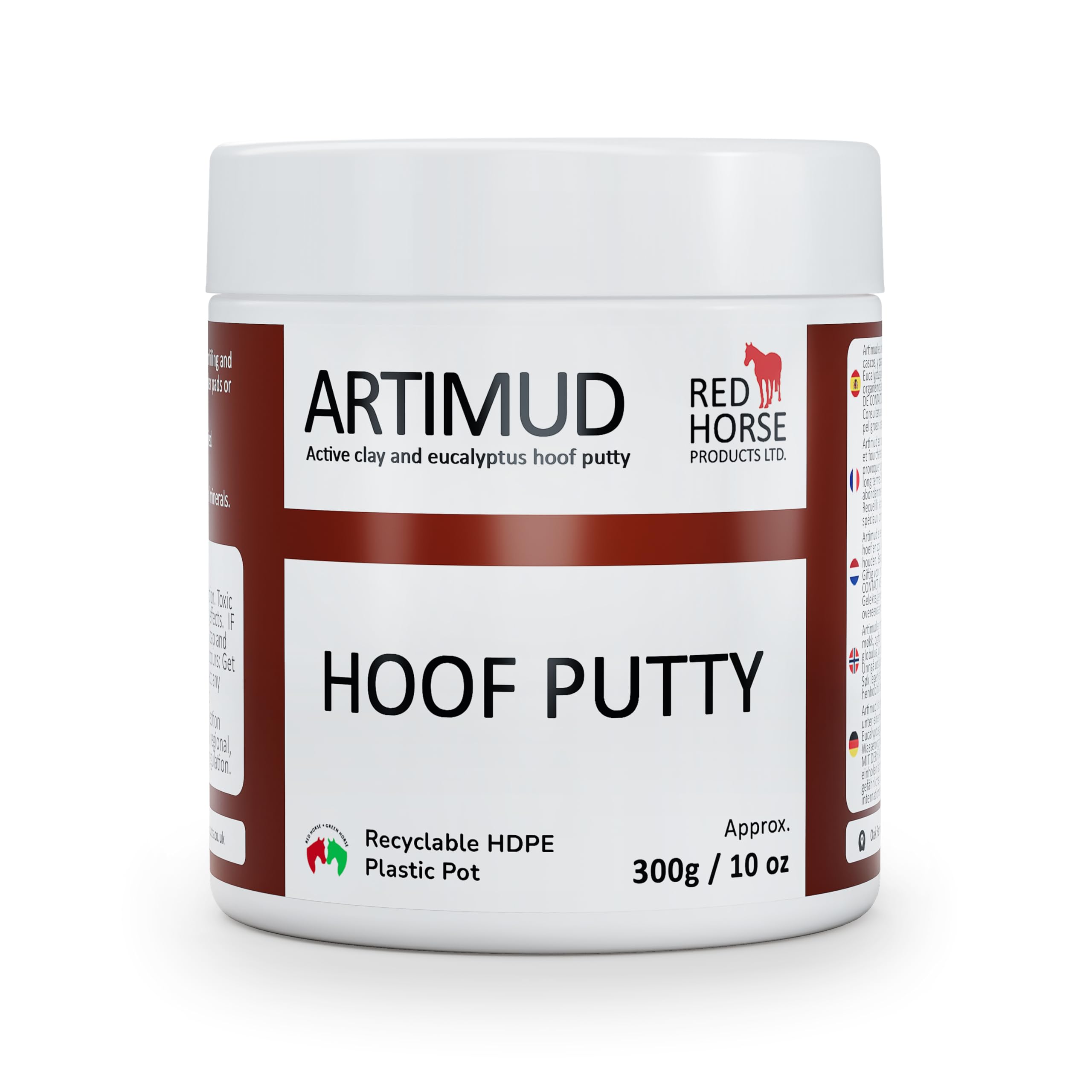 Red Horse Products Artimud 300g - active hoof putty, cleanse and protect cracks & crevices, under shoe/pad packing, white line filler, banishes rot