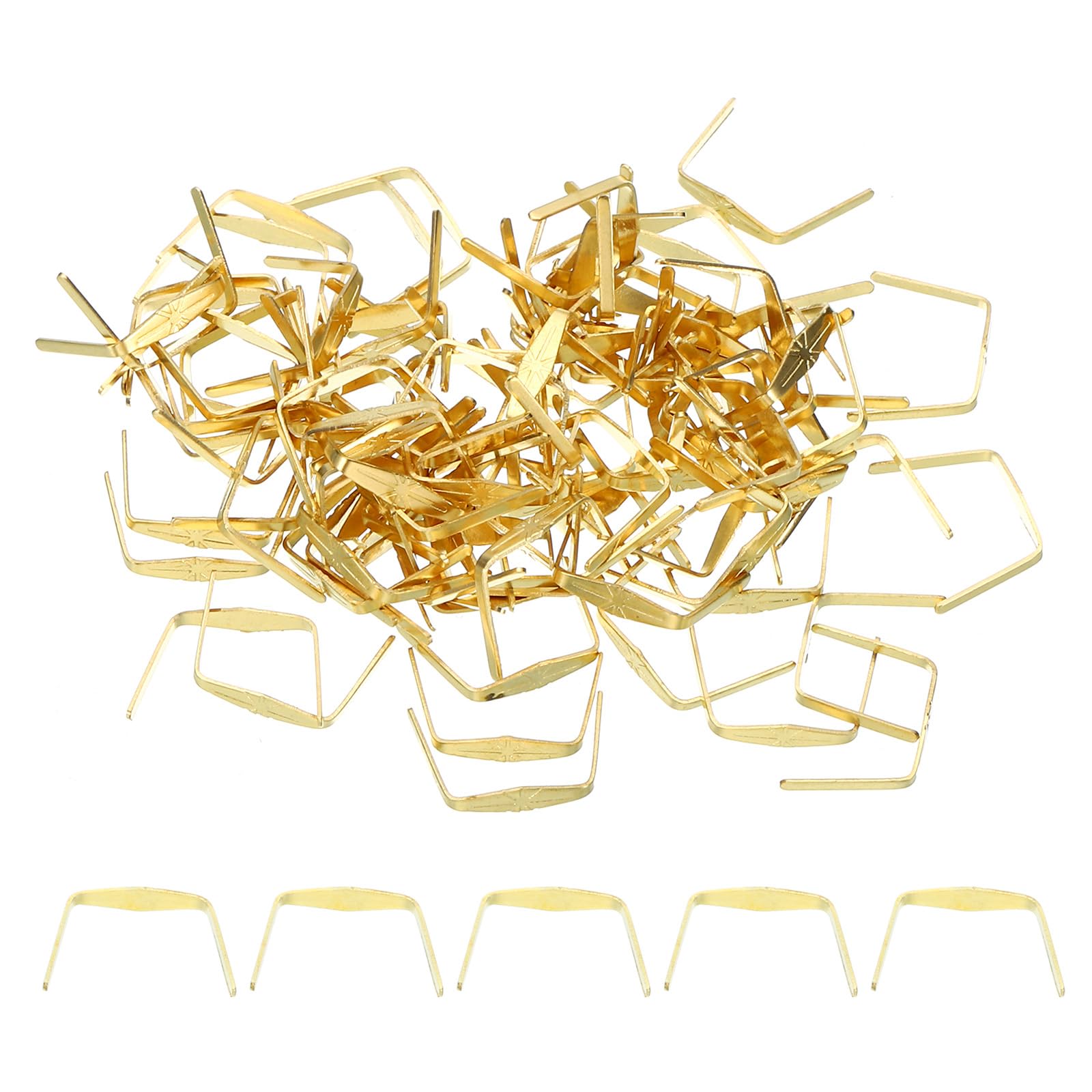 PATIKIL 10x12mm Copper Chandelier Connector Pins, 200Pcs Chandelier Crystal Clip for Fastening Crystals Parts, Chandelier Replacements, Gold