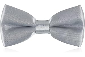 FELYSIK Light Grey Kids Bowties, Boys Baby Bow Ties Pre Tied for Wedding Prom Event