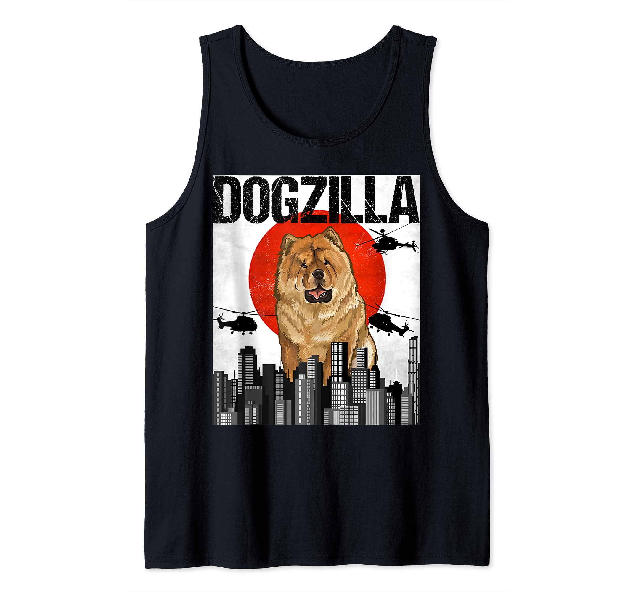 Funny Vintage Japanese Dogzilla Chow Chow Tank Top