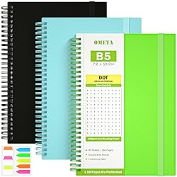 Dotted Journal Notebook, 3 Pack Spiral Notebook