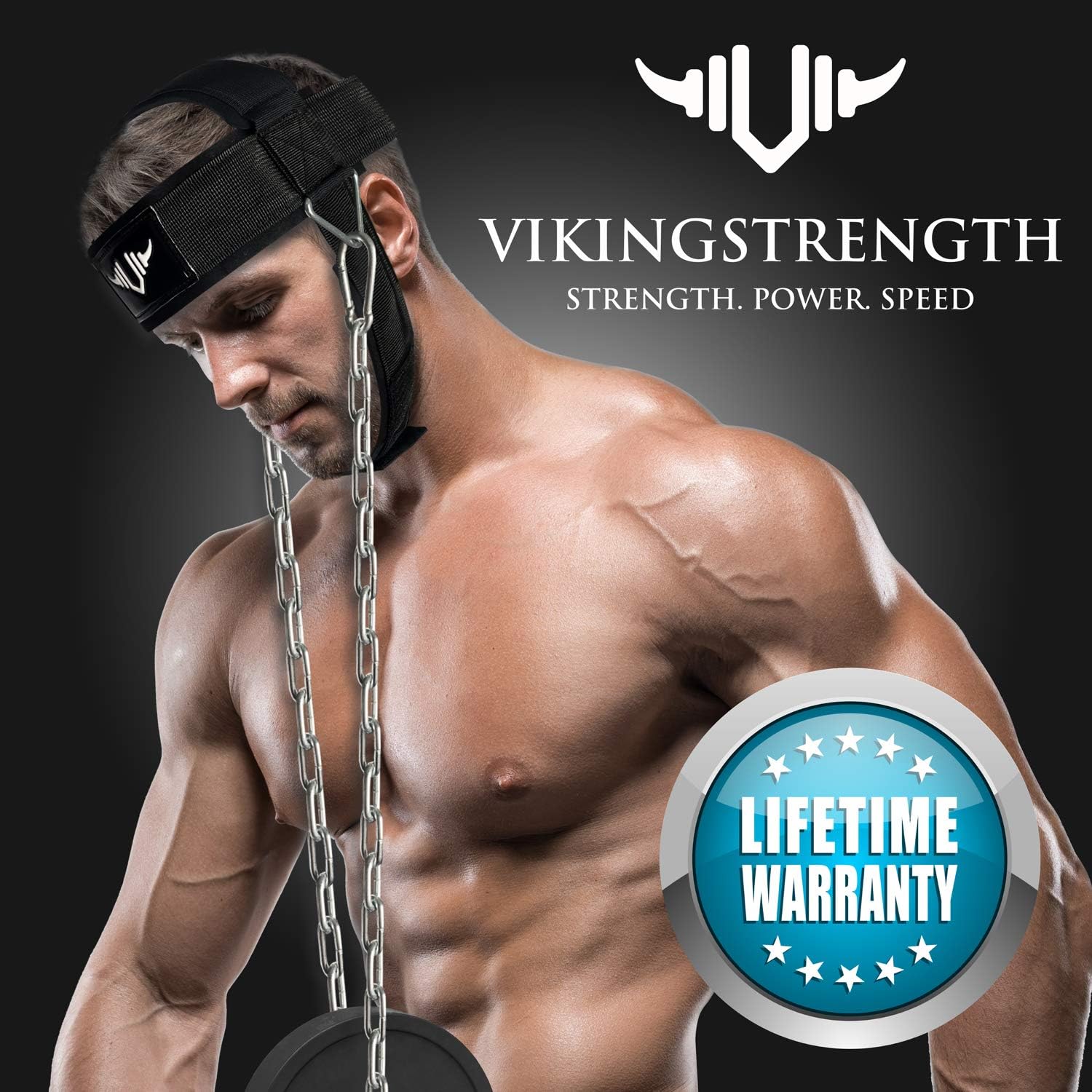 Vikingstrength Neck Harness Strength Trainer- Premium Quality for Neck Curls and Training. Head Exerciser for Sports and Fitness : Sports & Outdoors