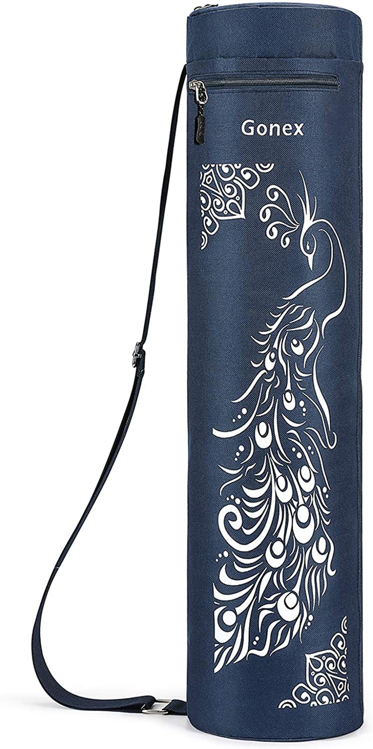 Gonex Yoga Mat Bag, Full-Zip Exercise Yoga Mat Carry Bag Durable Waterproof Oxford Cloth with 2 Cargo Pockets, Extra Wide, Adjustable Shoulder Strap