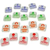 LITKO Movement Tokens | Compatible with Warhammer 40K 10th Ed | Set of 20 | 5 each: Stationary, Normal, Advance &amp; Fallback | 25mm beveled square, UV-printed | Color-coded, reads on any background