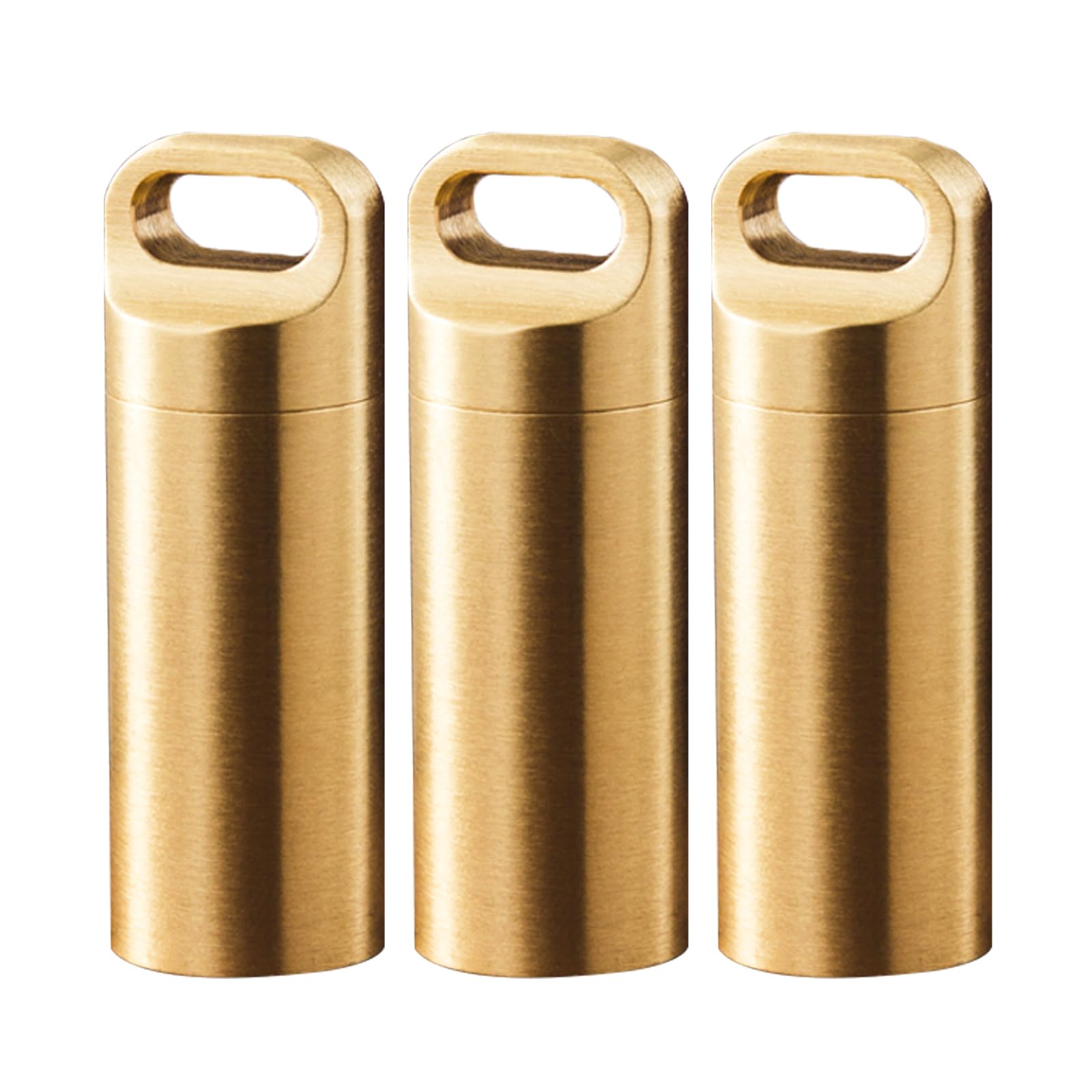 3PCS Pill Holder, Portable Pill Cases, Waterproof Daily Pill Container Holder, Portable Organizer Medicine Dispenser for Outdoor Camping Traveling (Gold, 4.85 * 1.55cm)