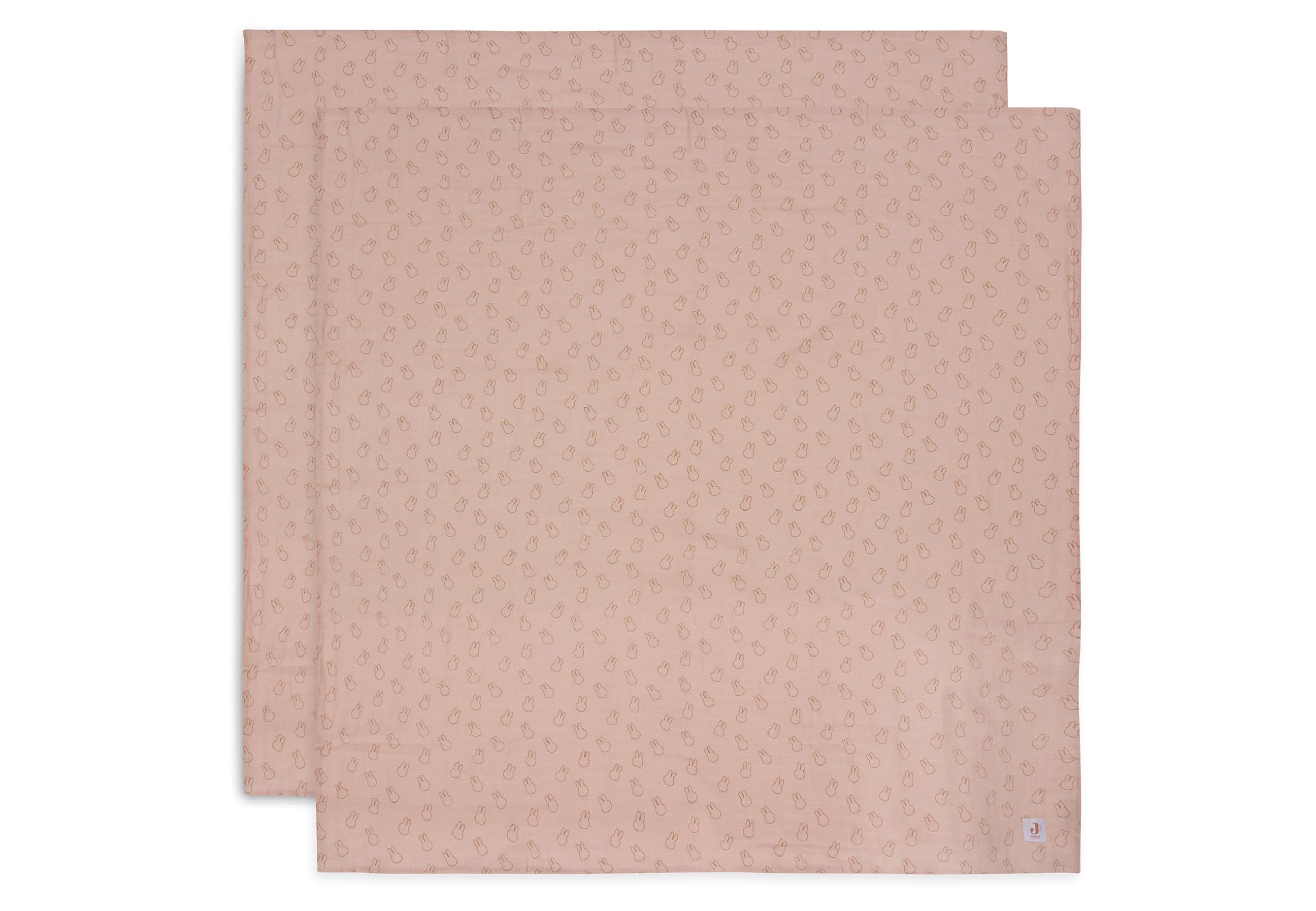 Jollein Baby Muslin Cloth - Miffy Silhouettes, Wild Rose - Pack of 2-115 x 115 cm - 100% Cotton - Burp Cloths Baby - Oeko-Tex Certified