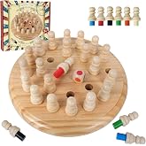 Gothink Wooden Memory Chess Matching Game, 7.5 Inch Wooden Memory Match Stick Chess Board Game, Educational Games for Kids, Montessori Preschool Toy for Toddler Birthday Gift