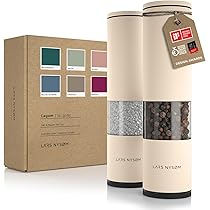 LARS NYS&Oslash;M Macinini Per Sale E Pepe In Acciaio - Set 2 Pezzi, Design A Bottiglia, Macina Regolabile