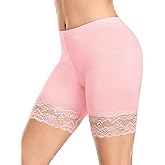 DERCA Womens Lace Slip Shorts for Under Dresses Anti Chafing Underwear Mid Thigh Boyshorts Panties Under Skirts