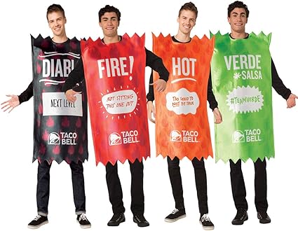 Amazon Com Taco Bell Hot Sauce Packet Costume Set Clothing