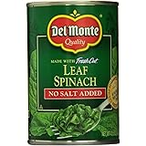 Del Monte No Salt Added Leaf Spinach 13.5 oz Cans (Pack of 6)