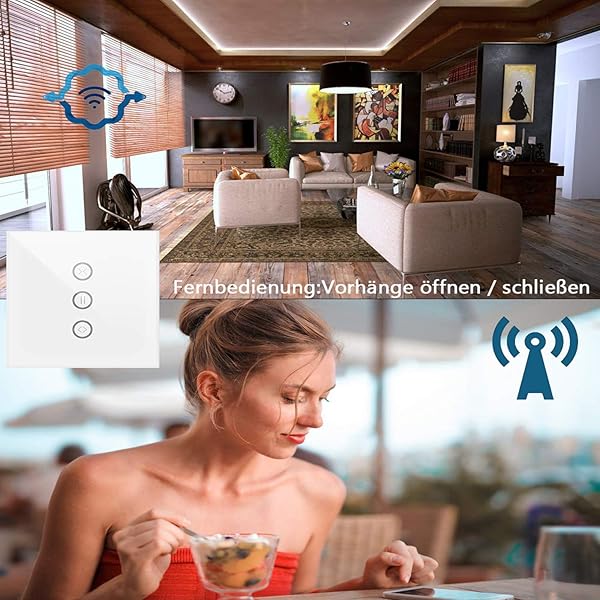 JinvooSmart Interruptor de mando a distancia inalmbrico WiFi compatible con Echo y funciona con Google Home Blanco