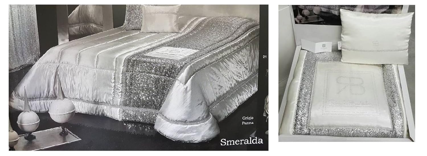 Russo Tessuti Copriforno E Coprifornello Con Motivo Cuori E Strass - Set Cucina Shabby Chic Parigi Love, Grigio, Cotone E Poliestere - Foto 13