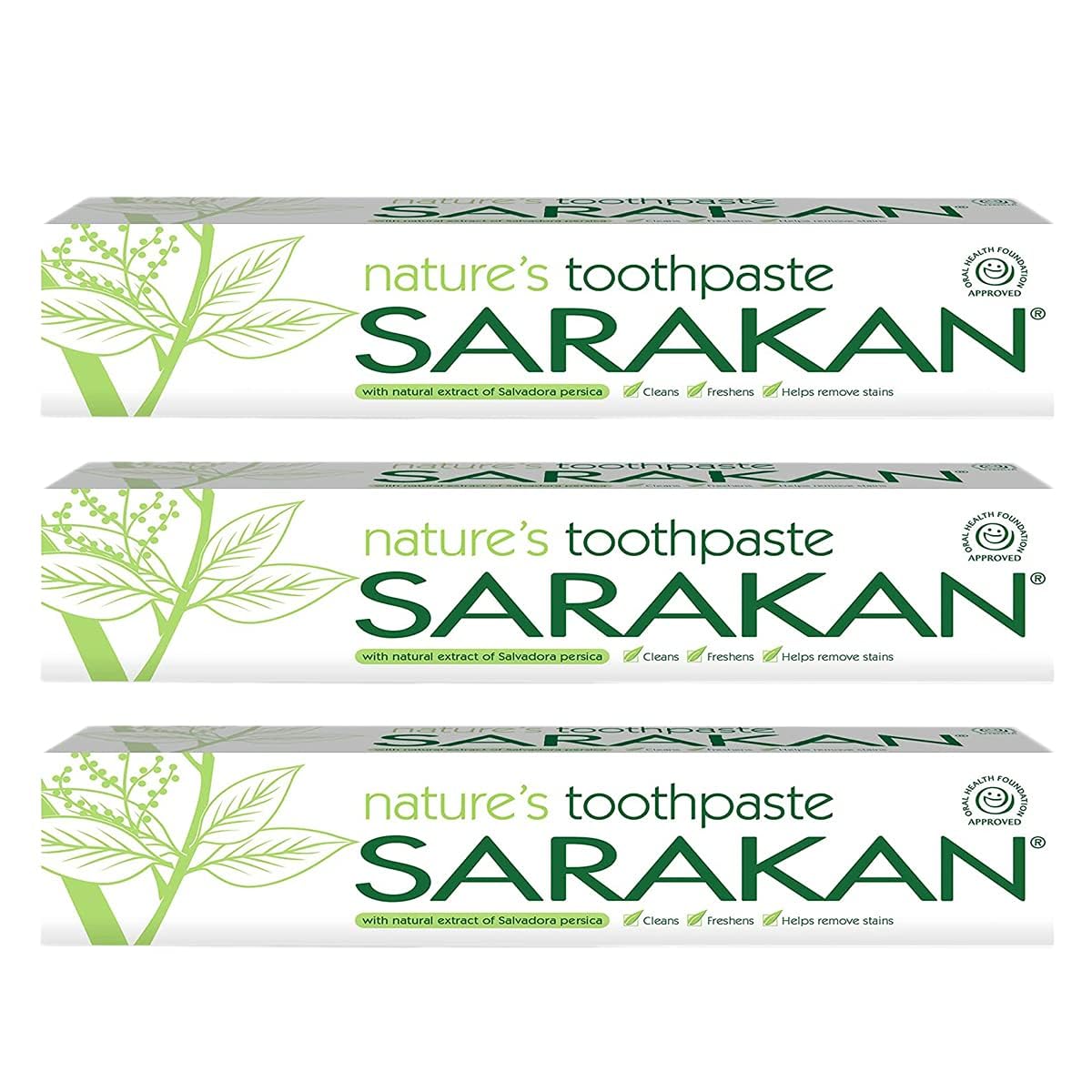 Sarakan Nature’s Toothpaste (50 ml) | Vegan Toothpaste | Fluoride Free | Suitable for Adults and Children - 3 Pack — image 1