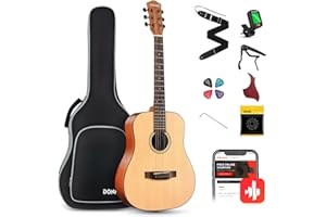 Donner 3/4 Acoustic Guitar Kit 36 Inch Dreadnought Acustica Guitarra Bundle for Beginner Adult Youth Travel With Steel String