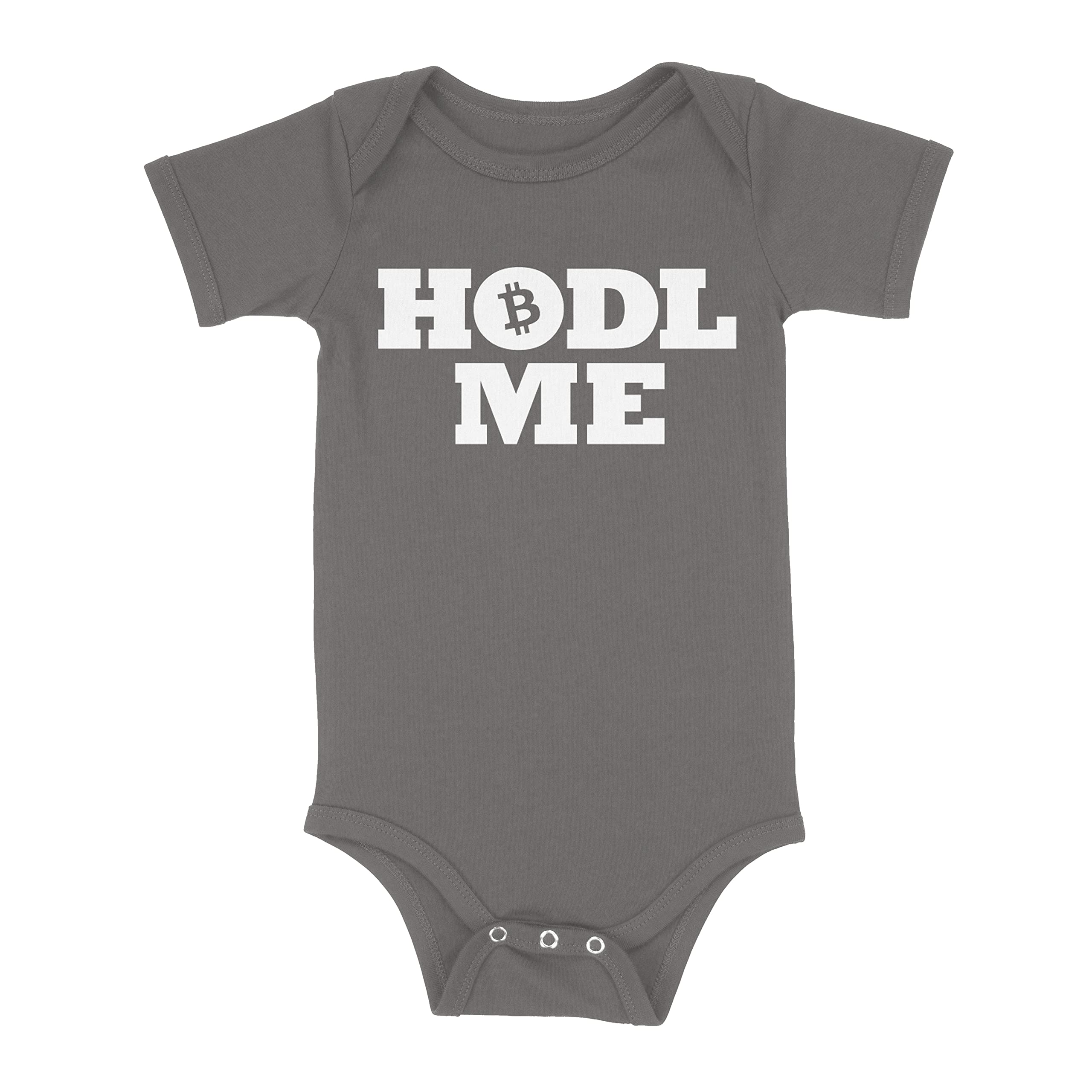 Luxxology HODL Me Baby Infant Bodysuit, Charcoal 12M
