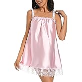 Satini Lingerie Satin Sissy Babydoll Ruffles Frilly Lace Slip Nightwear