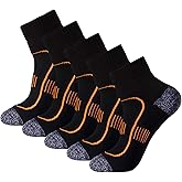 Pauboland Men's Cushioned Anti Odor Blister Proof Quarter Crew Low Cut Compression Running Trekking Socks