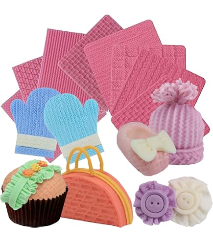 Gulinaza Knitting Pattern Silicone Fondant Mold - For Cake Decorating, Gum Paste & Polymer Clay