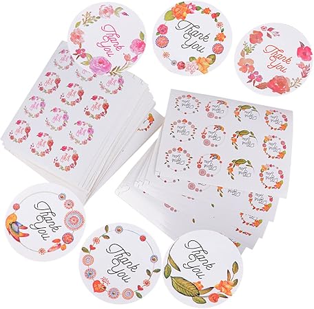 Amazon 600枚 ギフトシール Thank You シール ラッピングシール ありがとう 3 5cm 6種類 可愛い 業務用 感谢の日 Thank You ギフトシール 文房具 オフィス用品