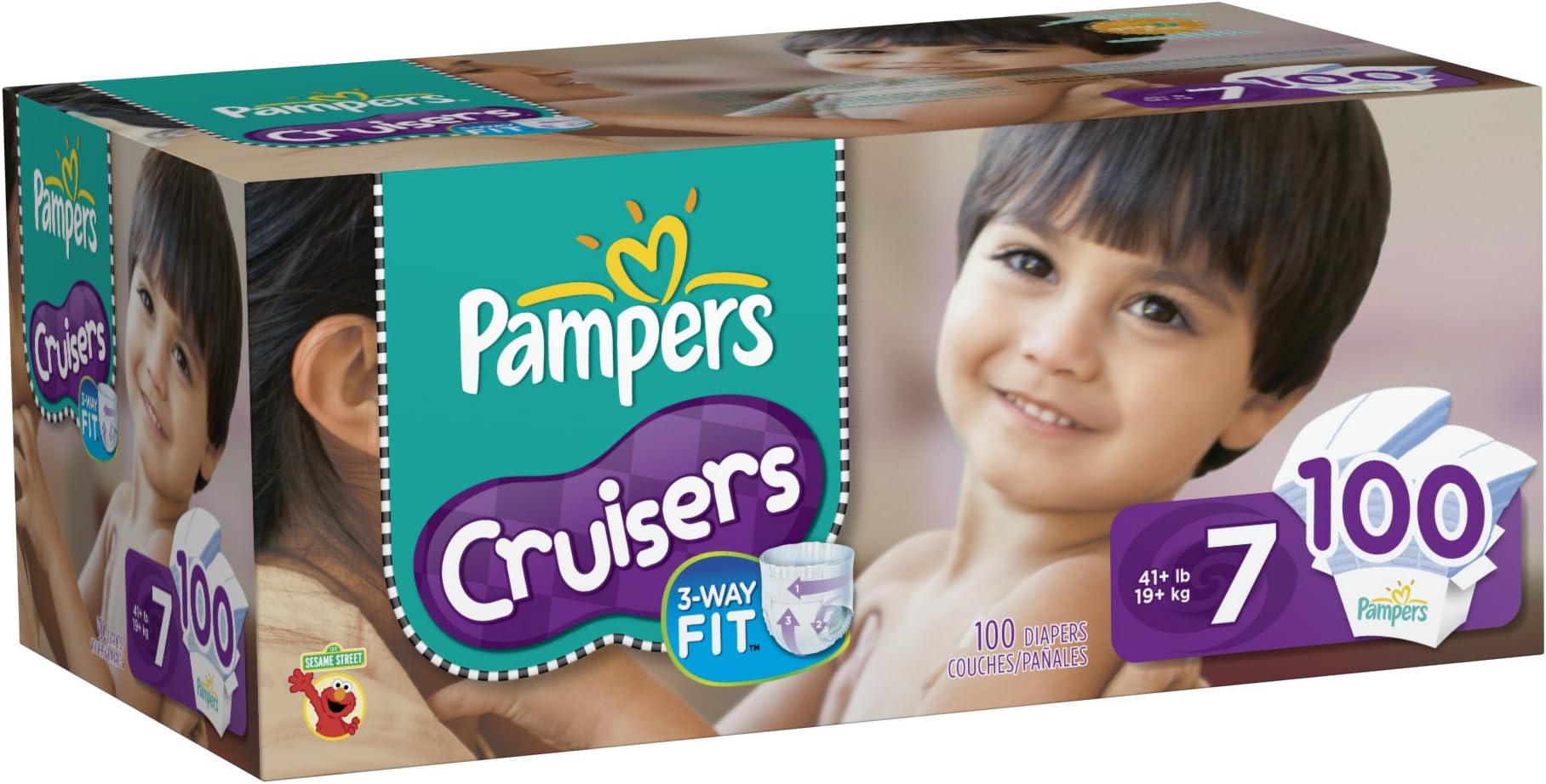 Pampers Cruisers Diapers, Economy Pack Plus, Size 7, 100 Count