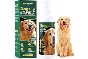 BUGAZOOM Dog No Chew Spray, Bitter Dog Deterrent Spray for Furniture & Carpet, Pet Corrector & Training Spray for Dogs & Puppies, Safe & Natural, Prevent Peeing, Biting, Chewing & Licking Injuries, 200ml