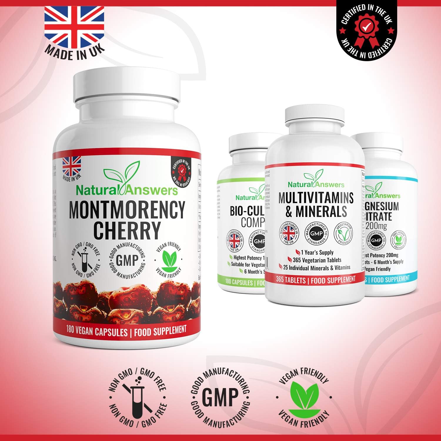 180 Montmorency Cherry Vegan Friendly Capsules, High Strength 1100mg Montmorency Cherries - Image 5