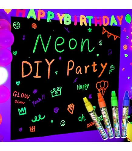 Let's Glow Party Neon Laser Lights Backdrop Stage Party Disco Dancing Photography Backgrounds Birthday Party Photo Studio Props - View #9