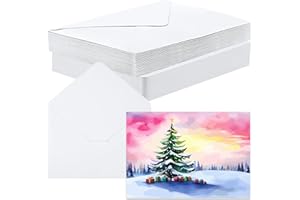 MOTOTO 30 Set Blank Watercolor Cards with Envelopes 5x7 Inch, 140lb/300GSM Single Blank Watercolor Postcard White Envelopes Heavyweight Cotton Cards DIY Painting for Wedding Invitation Greeting Thank You