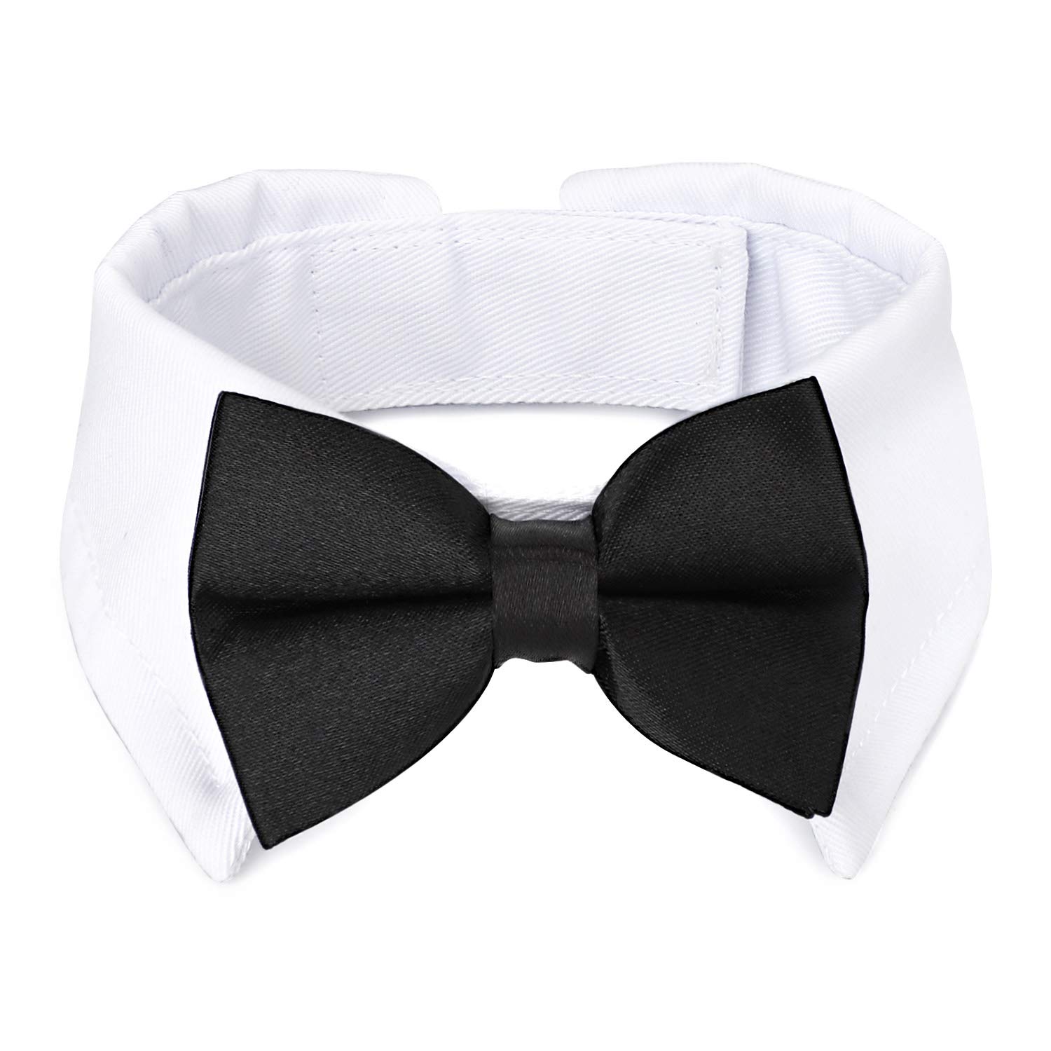 Photo 1 of Segarty Black Bow Tie Cat Collar, Cute Tux Puppies Dog Bowtie with Handcrafted Adjustable White Collar Formal Pet Cats Necktie for Cats Small Dog Wedding Birthday Gift